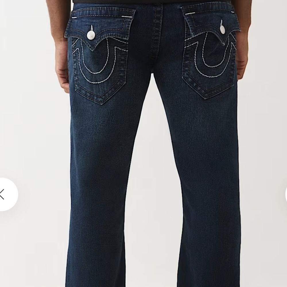 True Religion Ricky Big T Flap Straight Jeans  Size W30 L34
